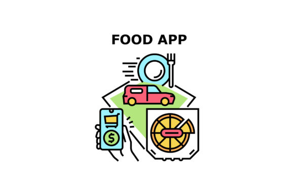 Download Food App Icons Vector Illustrations - App icons Collection