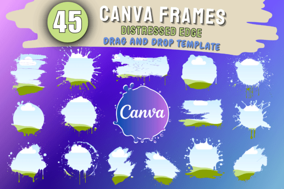 Download Drag and Drop Canva Frames Grunge Frames - Drag Collection