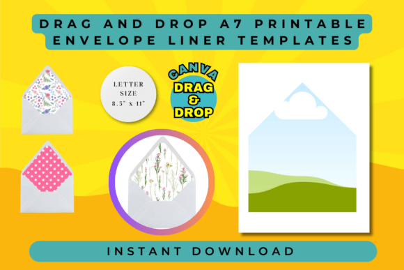 Download Drag and Drop A7 Envelope Liner Template - Drag Collection