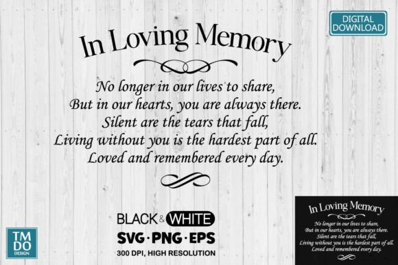 Download Memorial Poem, in Loving Memory SVG, Rip - In loving memory Collection