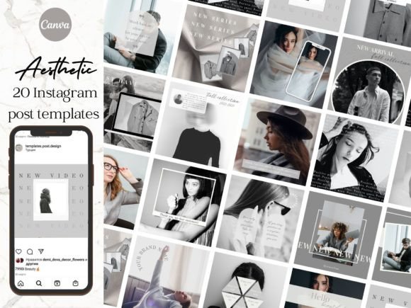 Download Gray White Black Instagram Post Template - Black instagram Collection